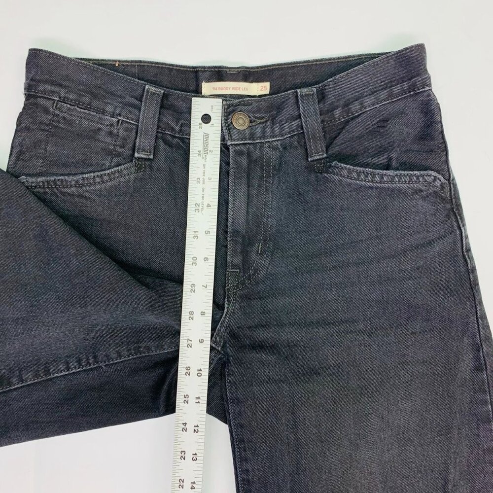 Levi's '(94 Baggy Wide Leg Raw Hem Cotton Denim Jeans Size 25 - Picture 13 of 15
